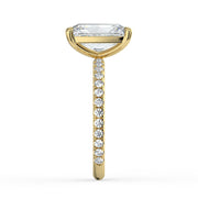 The Astra Ring — Radiant Solitaire with Pavé Band Lab-Grown Diamond Engagement Ring in Yellow Gold | The Jewel Concierge