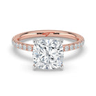 The Astra Ring - Cushion Solitaire with Pavé Band
