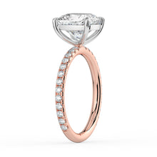 The Astra Ring - Cushion Solitaire with Pavé Band
