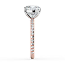 The Astra Ring - Cushion Solitaire with Pavé Band