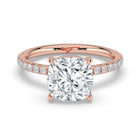 The Astra Ring - Cushion Solitaire with Pavé Band