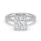 The Astra Ring - Cushion Solitaire with Pavé Band