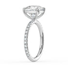 The Astra Ring - Cushion Solitaire with Pavé Band