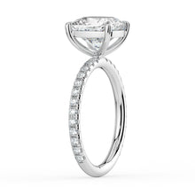 The Astra Ring - Cushion Solitaire with Pavé Band