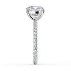 The Astra Ring - Cushion Solitaire with Pavé Band