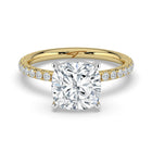 The Astra Ring - Cushion Solitaire with Pavé Band