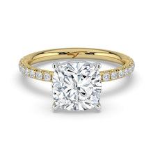 The Astra Ring - Cushion Solitaire with Pavé Band