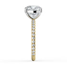 The Astra Ring - Cushion Solitaire with Pavé Band