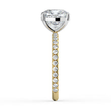 The Astra Ring - Cushion Solitaire with Pavé Band