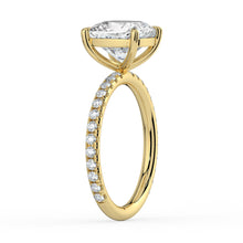 The Astra Ring - Cushion Solitaire with Pavé Band