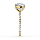 The Astra Ring - Cushion Solitaire with Pavé Band