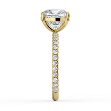 The Astra Ring - Cushion Solitaire with Pavé Band