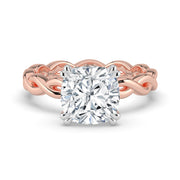 The Elysande Ring – Cushion Solitaire with Braided Band – The Jewel Concierge