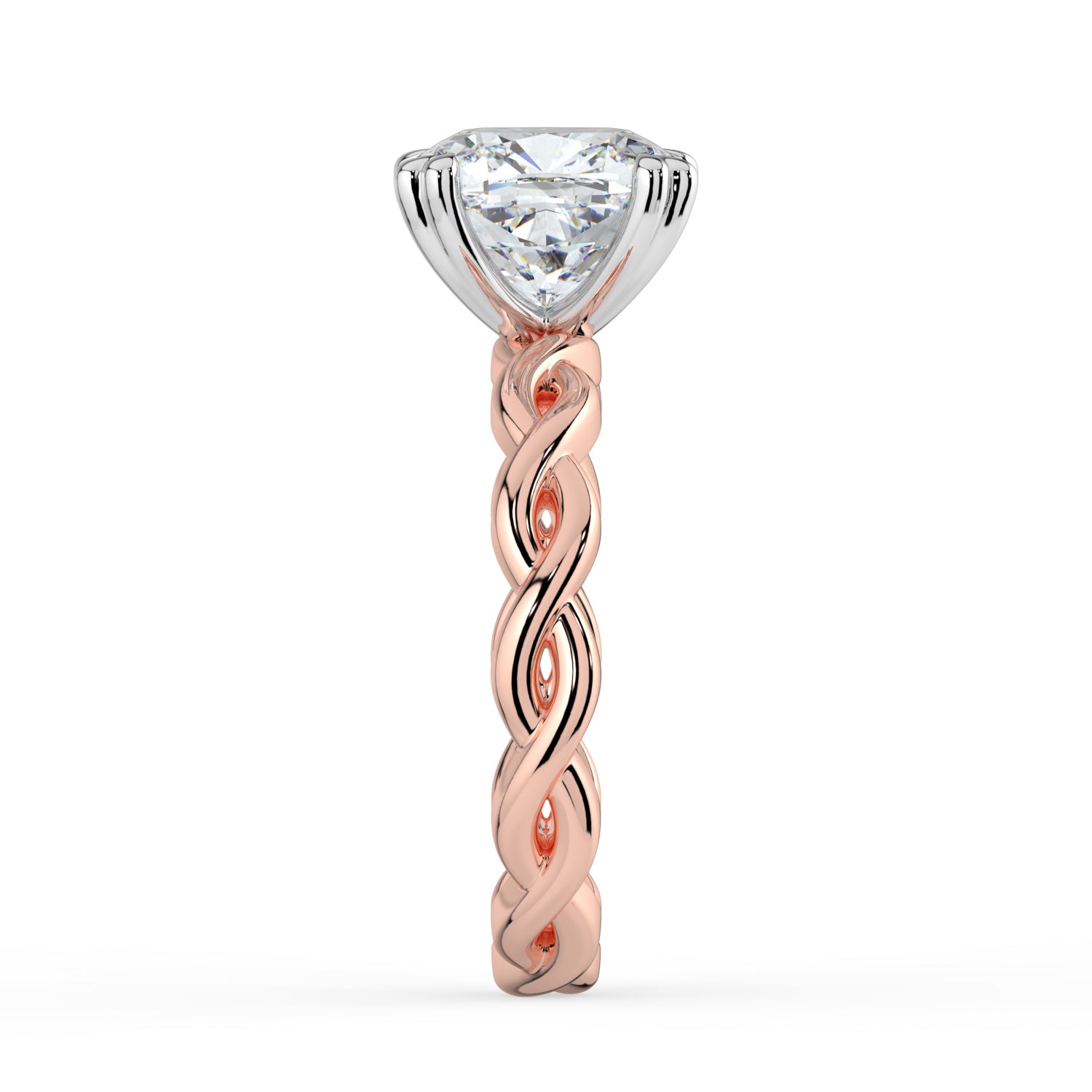 The Elysande Ring - Cushion Solitaire with Braided Band