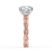 The Elysande Ring – Cushion Solitaire with Braided Band – The Jewel Concierge