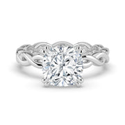 The Elysande Ring – Cushion Solitaire with Braided Band – The Jewel Concierge