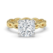 The Elysande Ring – Cushion Solitaire with Braided Band – The Jewel Concierge