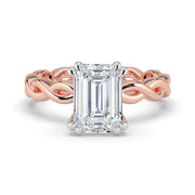 The Elysande Ring – Emerald Solitaire with Braided Band – The Jewel Concierge