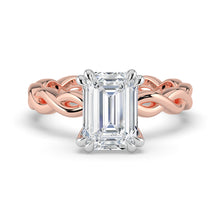 The Elysande Ring -  Emerald Solitaire with Braided Band