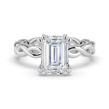 The Elysande Ring -  Emerald Solitaire with Braided Band