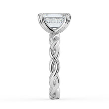 The Elysande Ring -  Emerald Solitaire with Braided Band