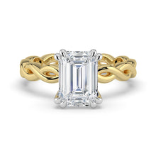 The Elysande Ring -  Emerald Solitaire with Braided Band
