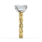 The Elysande Ring -  Emerald Solitaire with Braided Band