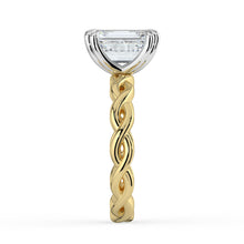 The Elysande Ring -  Emerald Solitaire with Braided Band