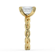 The Elysande Ring -  Emerald Solitaire with Braided Band