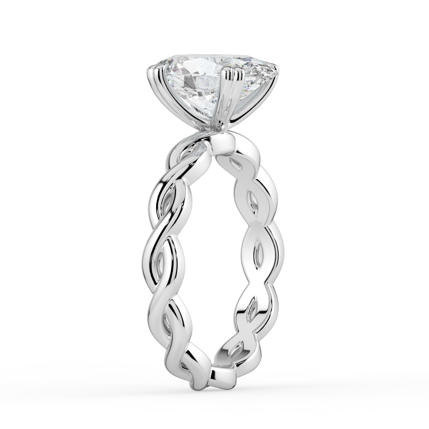 The Elysande Ring - Oval Solitaire with Braided Band