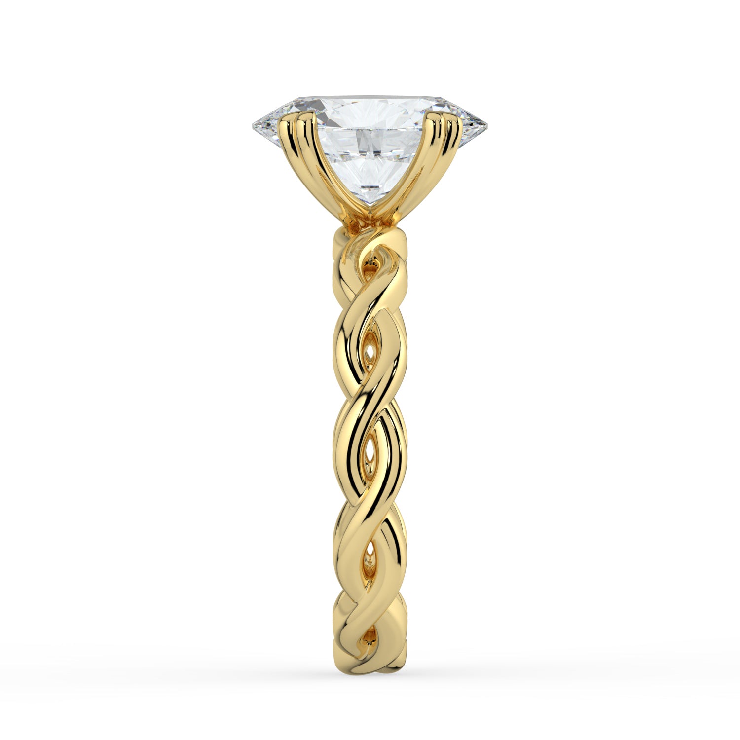 The Elysande Ring - Oval Solitaire with Braided Band