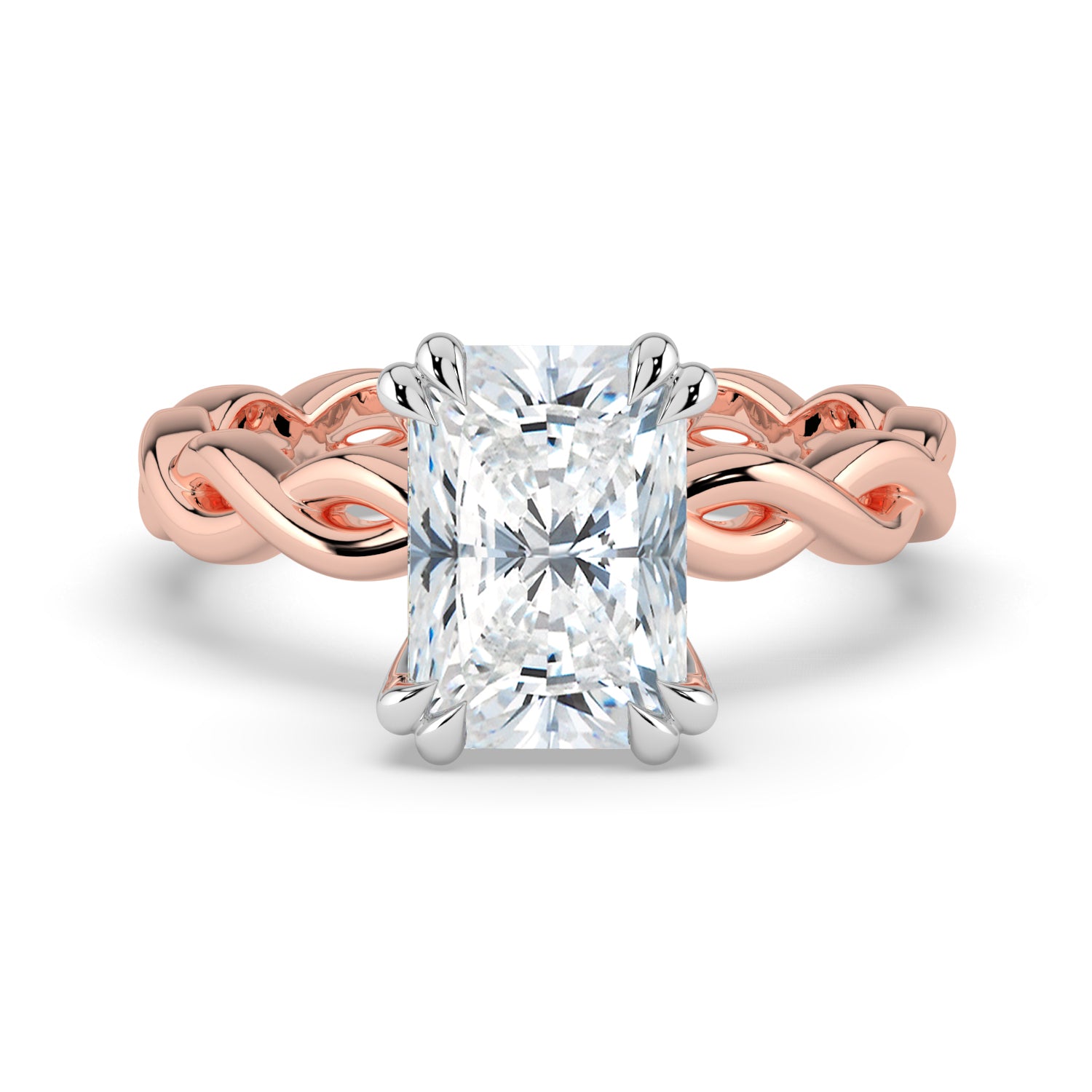 The Elysande Ring - Radiant Solitaire with Braided Band