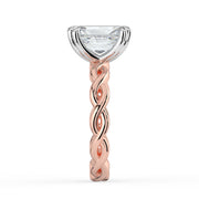 The Elysande Ring – Radiant Solitaire with Braided Band – The Jewel Concierge