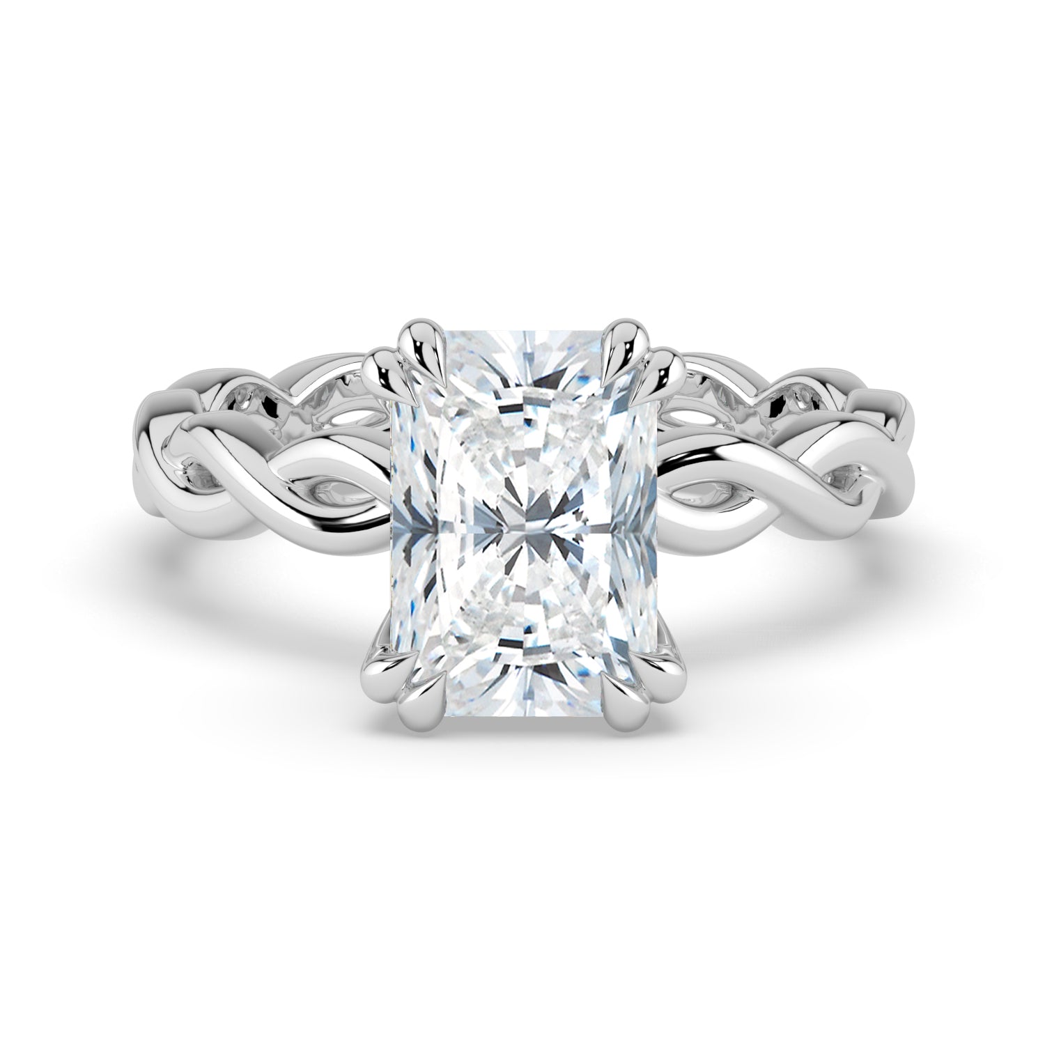 The Elysande Ring - Radiant Solitaire with Braided Band