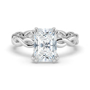 The Elysande Ring – Radiant Solitaire with Braided Band – The Jewel Concierge