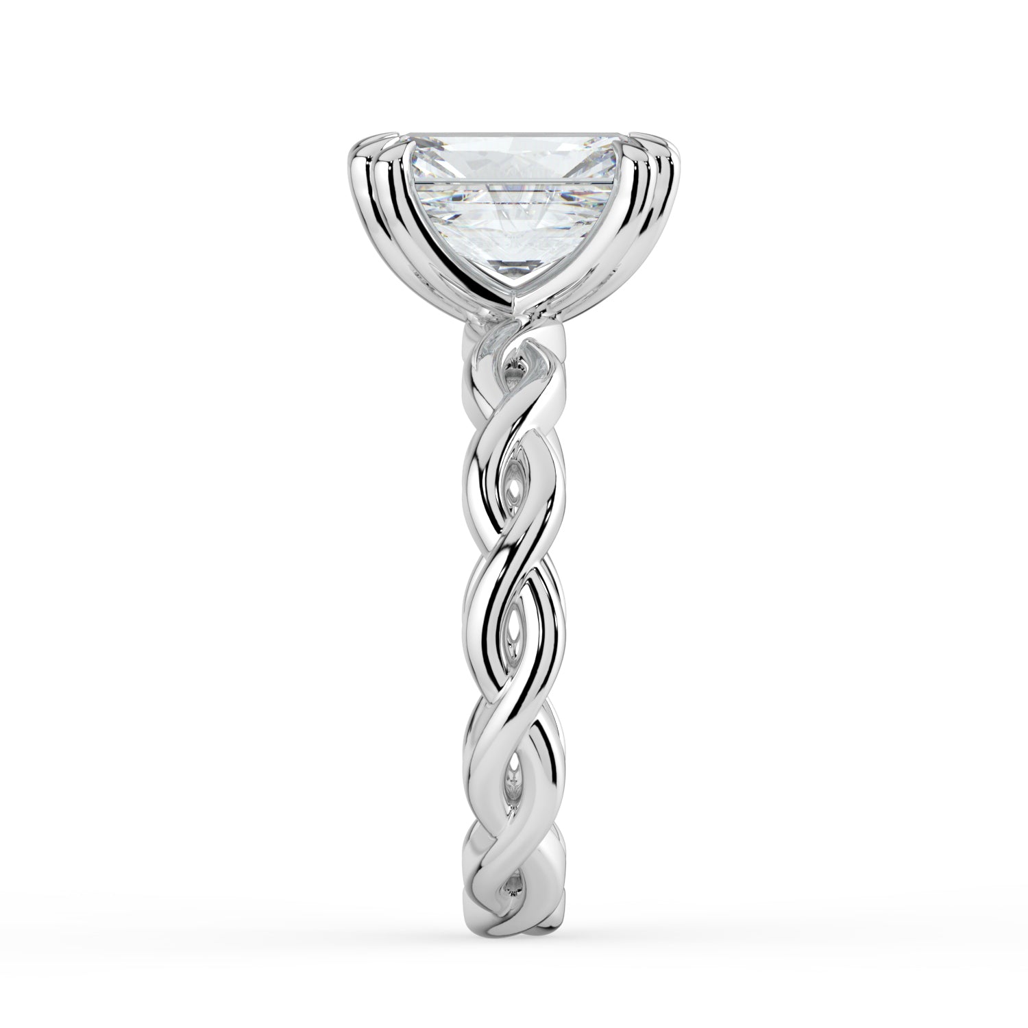 The Elysande Ring - Radiant Solitaire with Braided Band