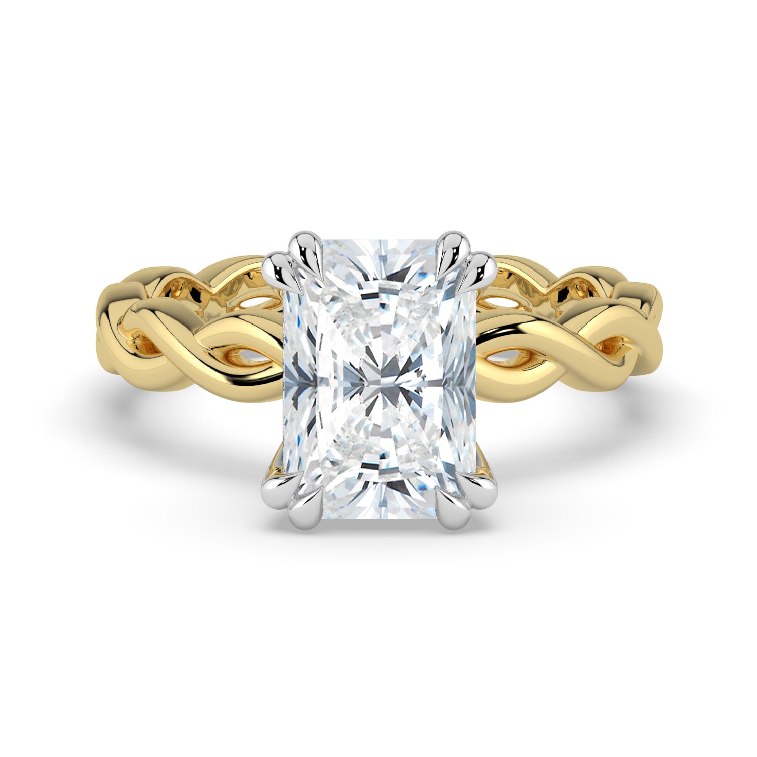 The Elysande Ring - Radiant Solitaire with Braided Band
