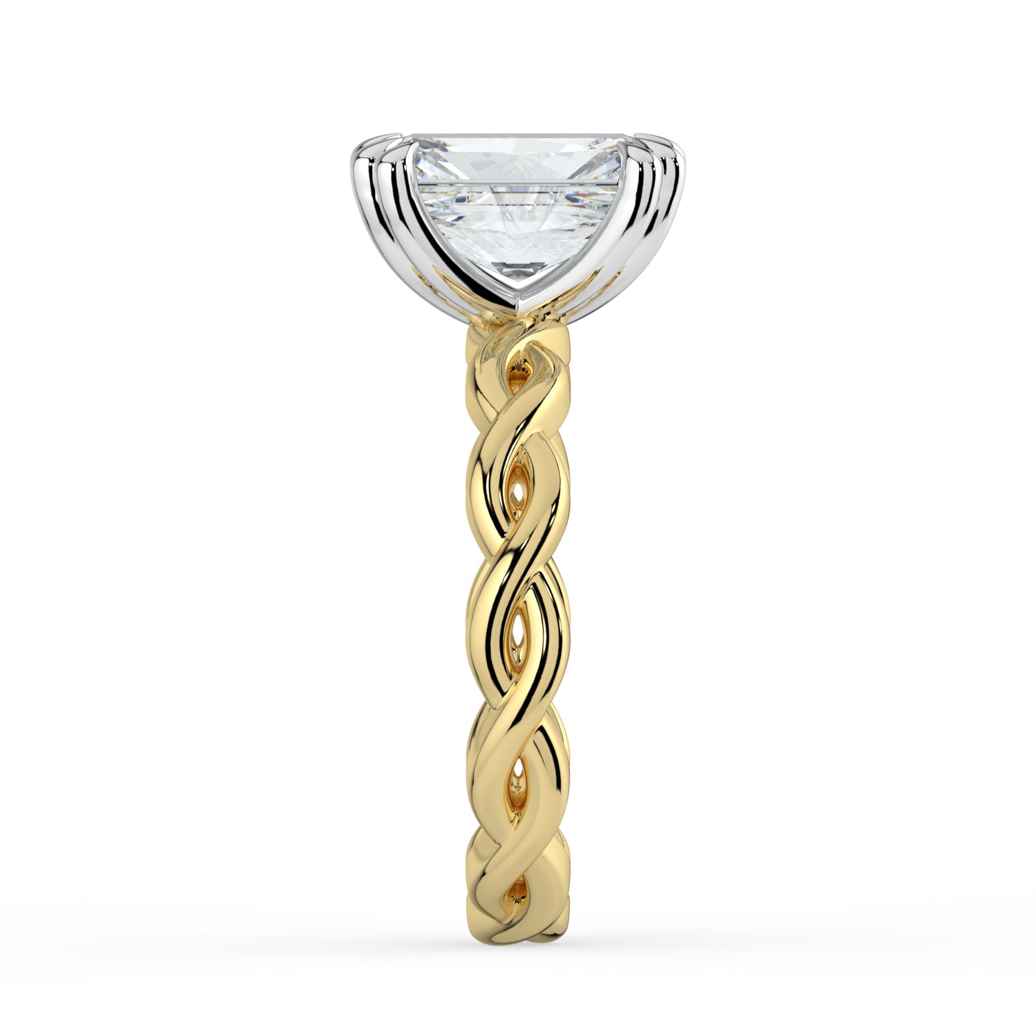 The Elysande Ring - Radiant Solitaire with Braided Band