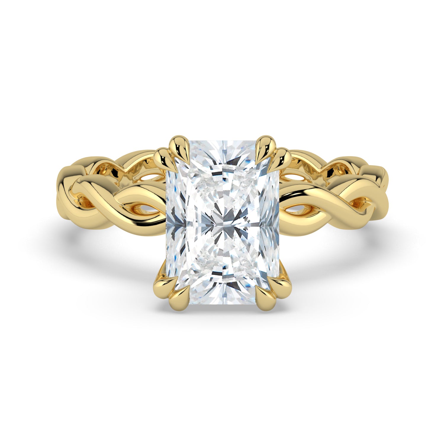 The Elysande Ring - Radiant Solitaire with Braided Band
