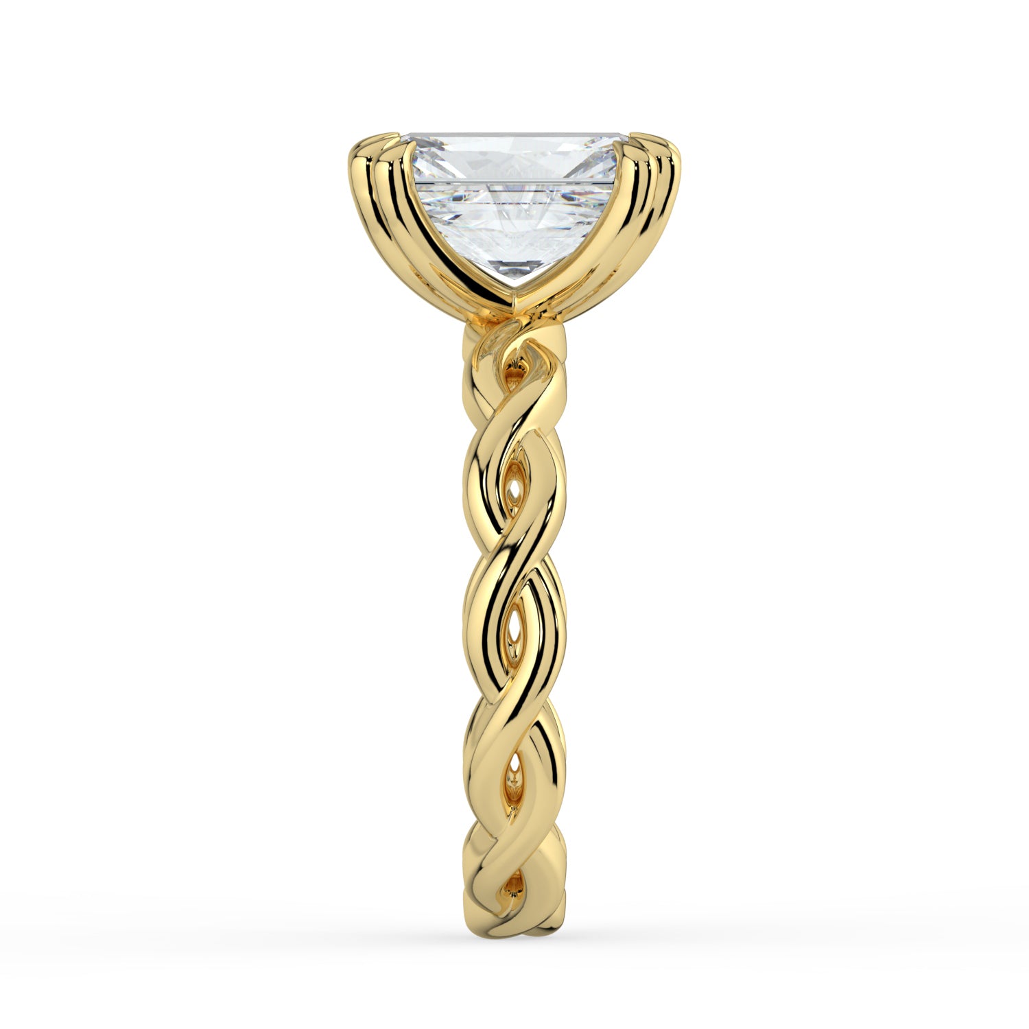 The Elysande Ring - Radiant Solitaire with Braided Band