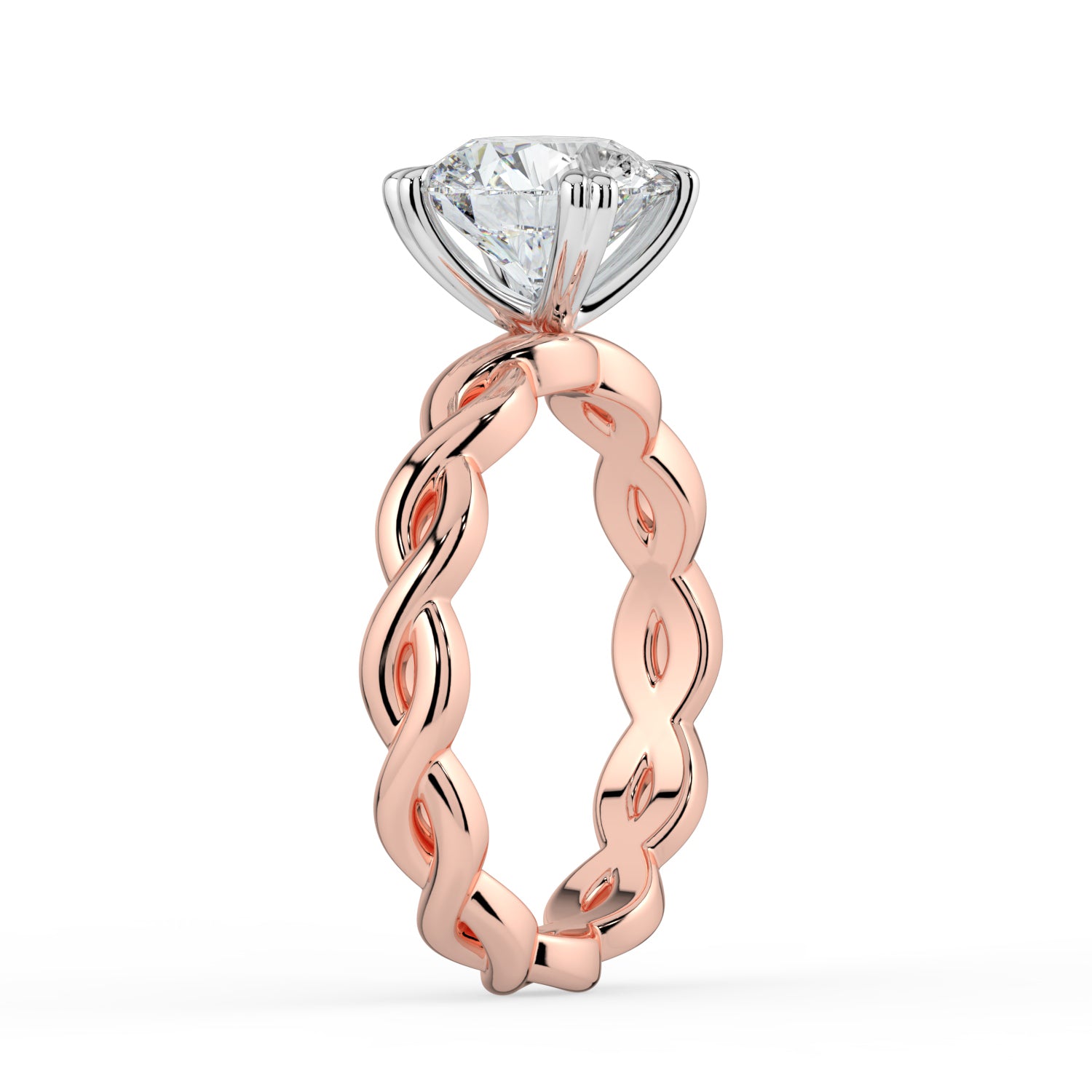 The Elysande Ring - Round Solitaire with Braided Band