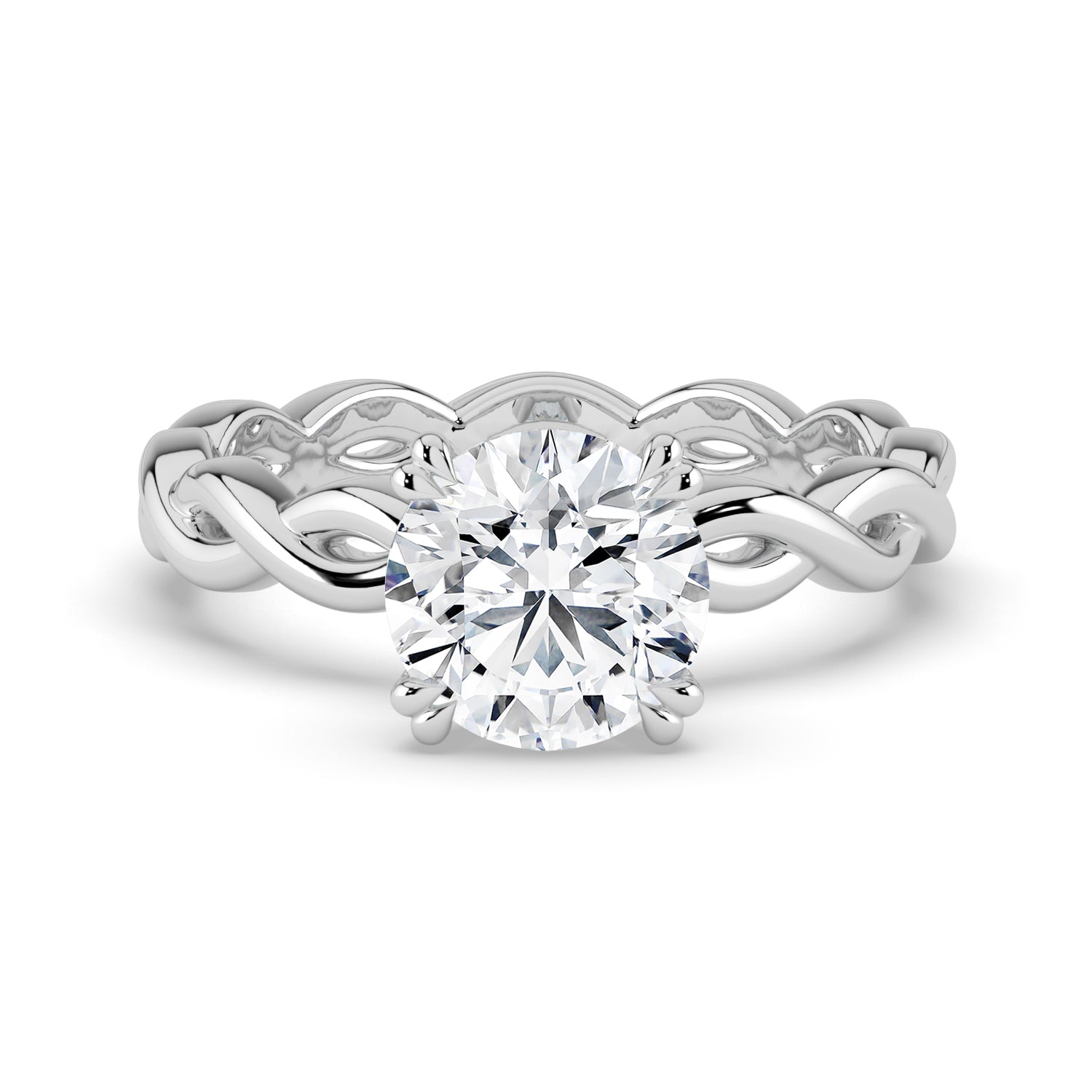The Elysande Ring - Round Solitaire with Braided Band