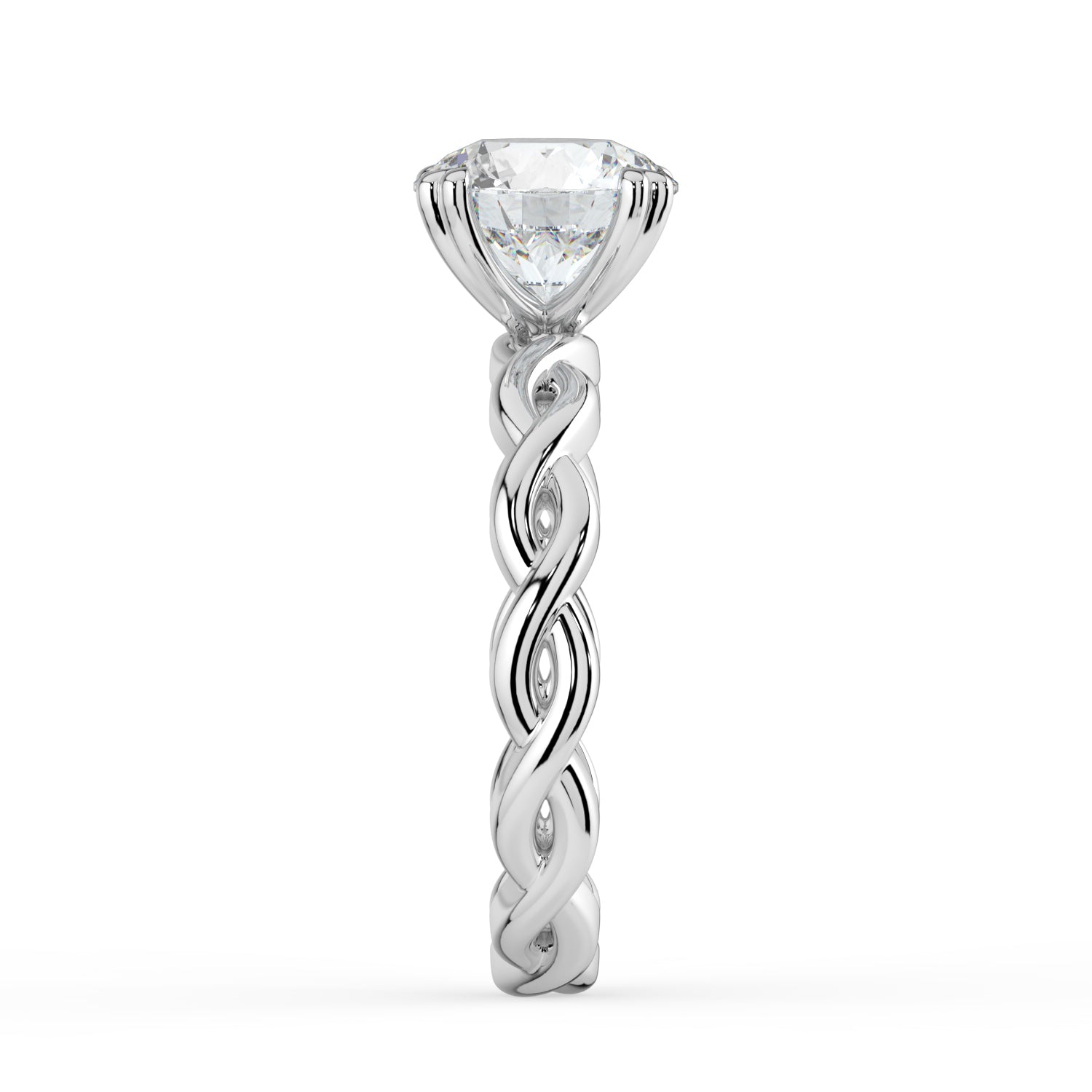 The Elysande Ring - Round Solitaire with Braided Band