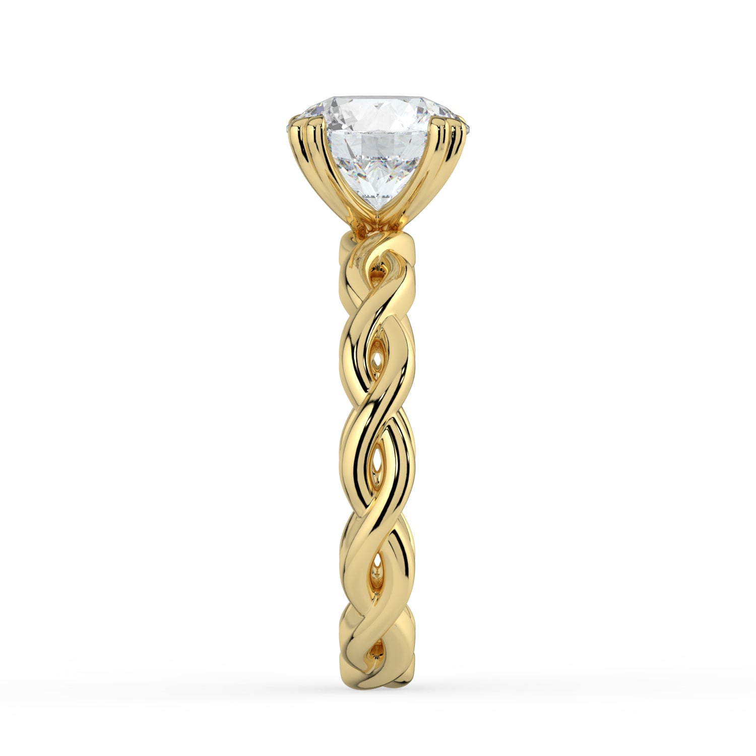 The Elysande Ring - Round Solitaire with Braided Band