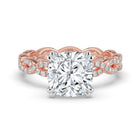 The Elysande Ring - Cushion Solitaire with Braided Pavé Band