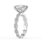 The Elysande Ring - Cushion Solitaire with Braided Pavé Band