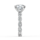 The Elysande Ring - Cushion Solitaire with Braided Pavé Band