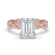 The Elysande Ring - Emerald Solitaire with Braided Pavé Band