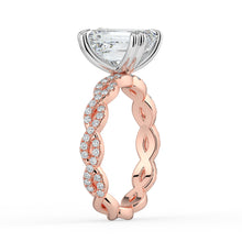 The Elysande Ring - Emerald Solitaire with Braided Pavé Band