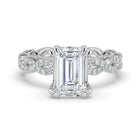 The Elysande Ring - Emerald Solitaire with Braided Pavé Band